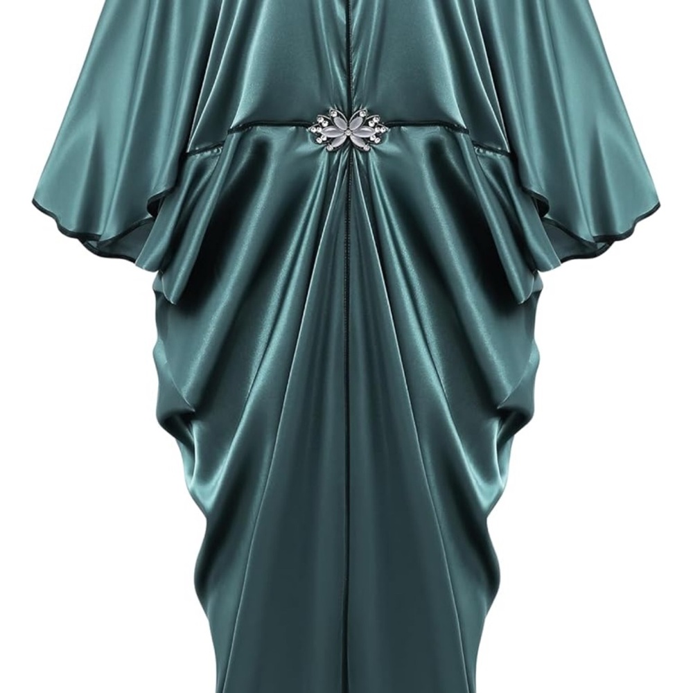 Elegant Teal Midi Dress with Embellished Detail - Picture 5 of 6